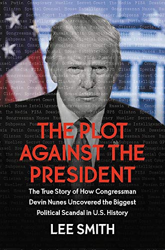 Book cover featuring Donald Trump with red title text: “The Plot Against the President.”