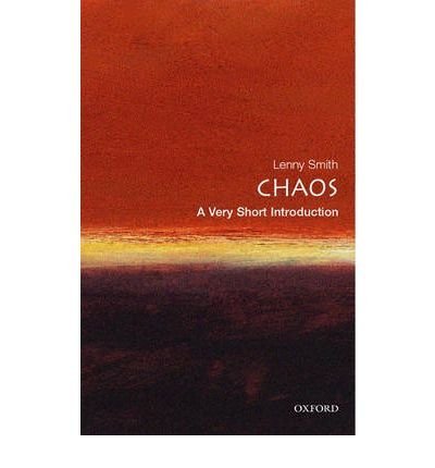 Book cover: "Chaos" by Lenny Smith, red and gold abstract design.