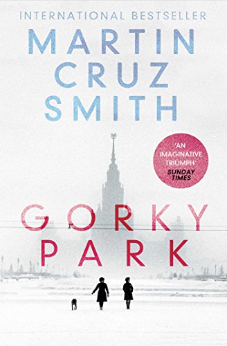 Book cover: "Gorky Park" with a snowy cityscape and two figures.