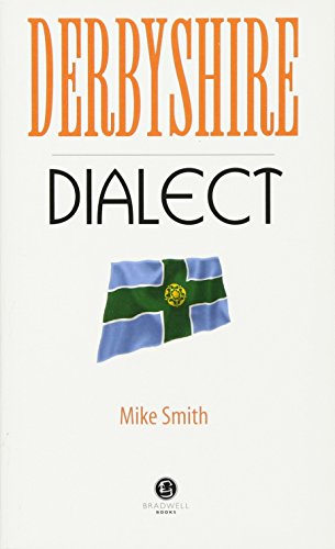 Book cover: "Derbyshire Dialect" with flag image and author name.