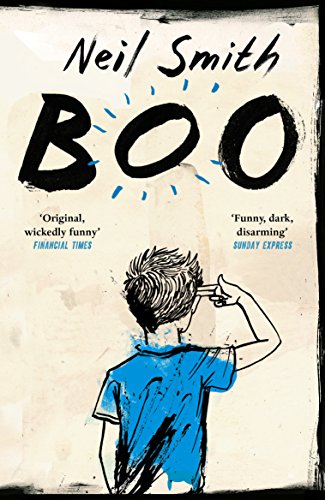 Book cover: "Boo" by Neil Smith, illustration of boy with hand to head.