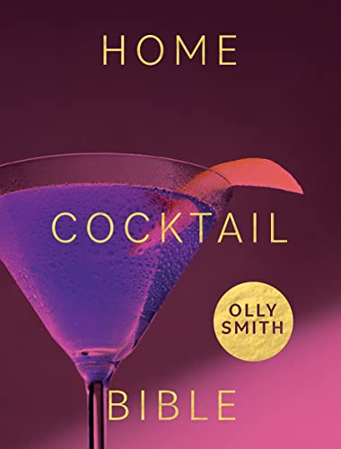 Book cover with martini glass and gold lettering, “Home Cocktail Bible.”