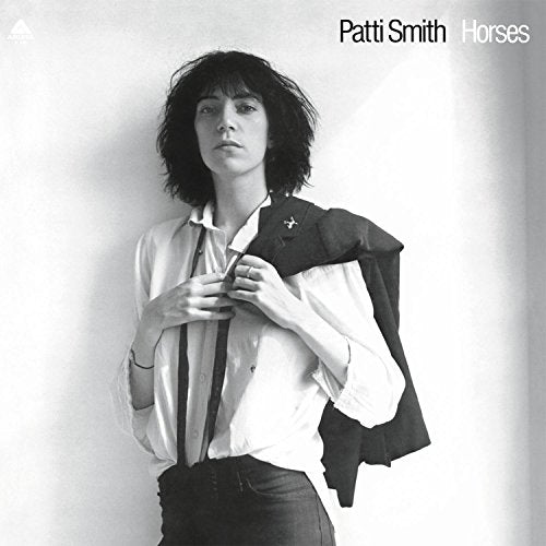 Patti Smith's "Horses" album cover: black and white portrait of the artist.