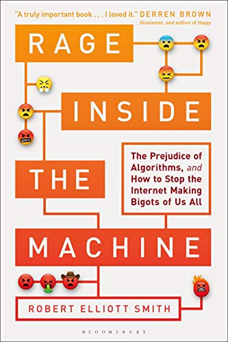 Book cover with orange blocks of text and angry emoji faces.
