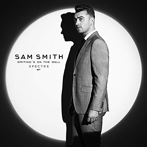 Sam Smith album cover, black and white portrait with circular backdrop.