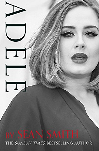 Black and white portrait of Adele, book cover with title and author name.