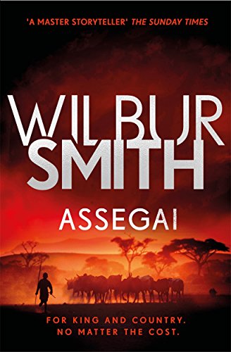 Book cover for Assegai by Wilbur Smith featuring a silhouette of a person and cattle.