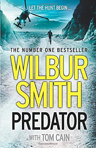 Book cover: “Predator” by Wilbur Smith, featuring a lone figure and helicopter.