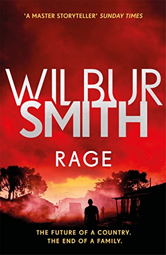 Book cover for Rage by Wilbur Smith featuring a silhouette against a red sky.