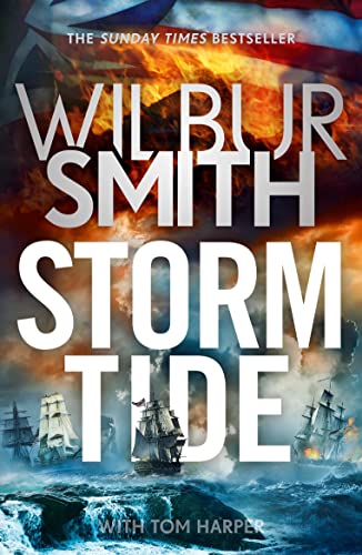 Book cover for “Storm Tide” by Wilbur Smith, featuring ships at sea.