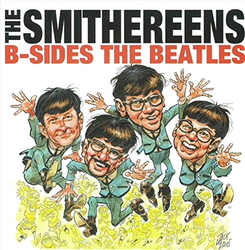 Smithereens" CD cover featuring cartoon caricatures of The Beatles.