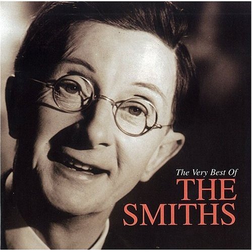 Black and white portrait of a man with glasses, album cover for The Smiths.