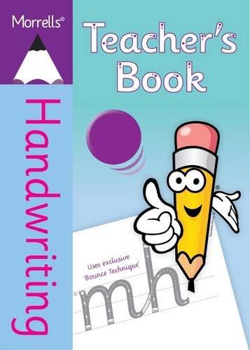 Morrells Handwriting Teacher's Book cover featuring a cartoon pencil character and cursive letters.