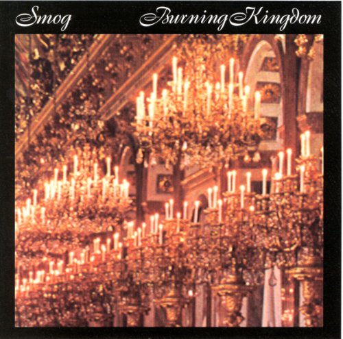 CD cover for Smog’s “Burning Kingdom” featuring many lit candles.