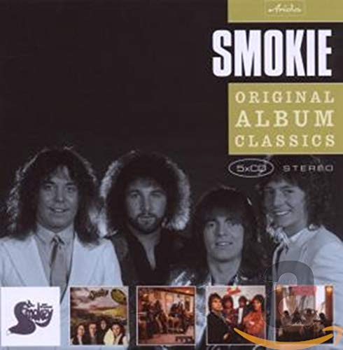 Smokie album cover featuring four band members and smaller album art.