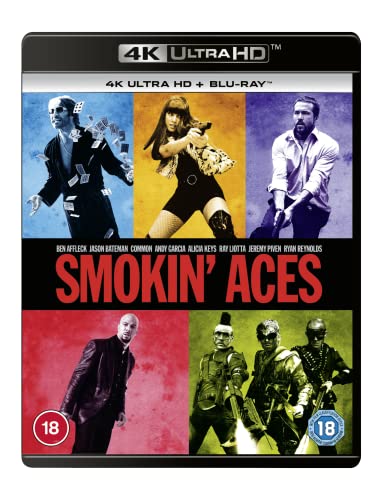 “Smokin’ Aces” Blu-ray cover with six actors in colored panels.