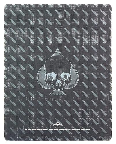 Dark grey Blu-ray case featuring a skull inside a spade icon with bullet patterns.