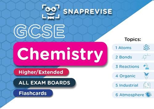 SnapRevise GCSE Chemistry flashcards cover with topic list and blue background.