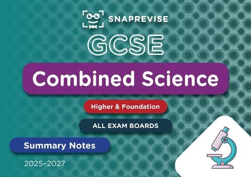 SnapRevise GCSE Combined Science summary notes cover for 2025-2027 with a microscope icon.