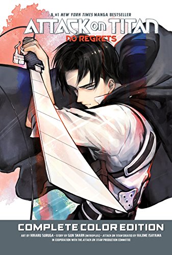 Cover of "Attack on Titan: No Regrets" manga, featuring Levi Ackerman with sword.