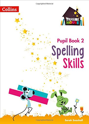 Collins "Spelling Skills Pupil Book 2" cover with cartoon animals.