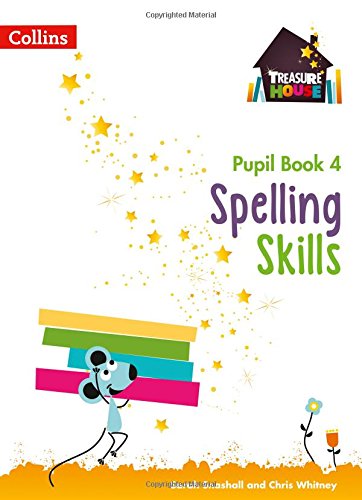 Front cover of Spelling Skills Pupil Book 4 featuring a mouse carrying colored blocks.