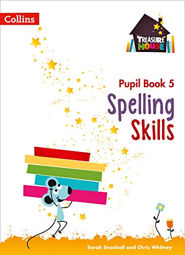 Cover of Treasure House Spelling Skills Pupil Book 5 featuring a mouse carrying books.