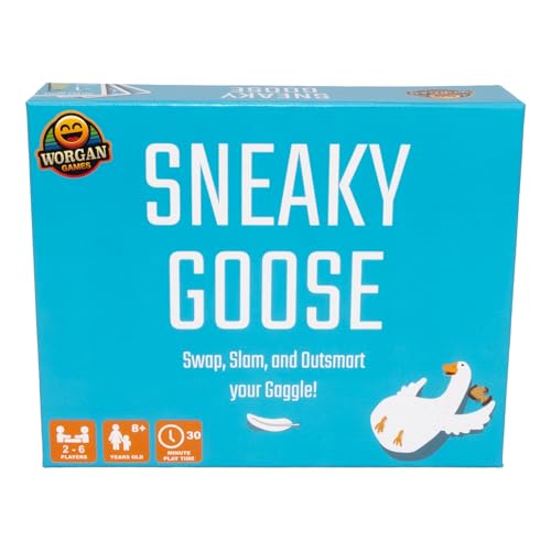 Goose figurine with playful design, likely yellow and orange, on rectangular packaging or box.