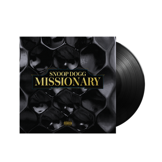 Snoop Dogg's "Missionary" vinyl record with a black, textured cover.