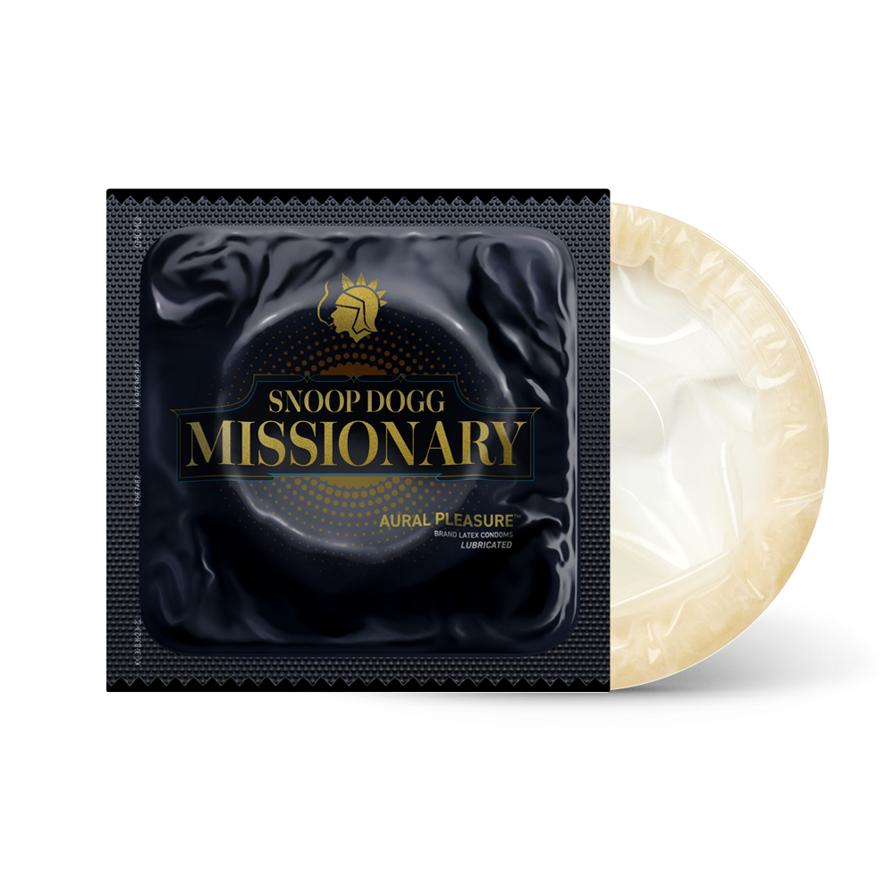 Snoop Dogg “Missionary” vinyl record in condom-shaped packaging.