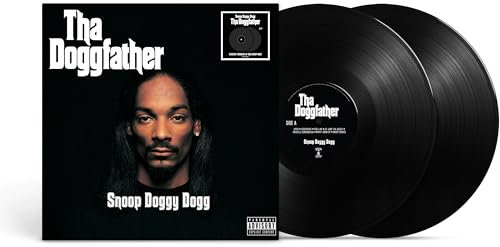 Snoop Doggy Dogg Tha Doggfather album cover art with two black vinyl records.