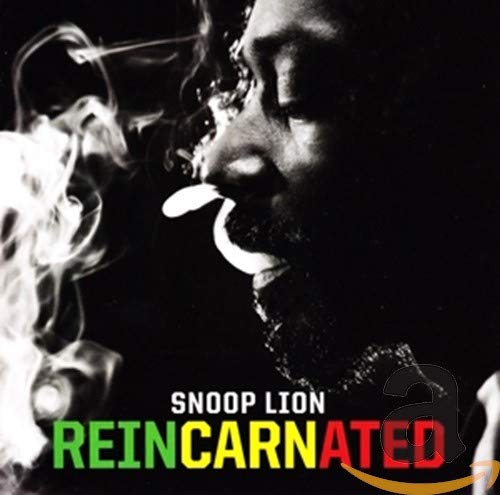 Snoop Lion “Reincarnated” CD cover with portrait and smoke imagery.
