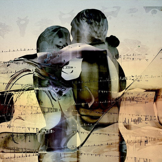 Abstract album cover for Snow Patrol’s “Eyes Open” featuring layered figures.