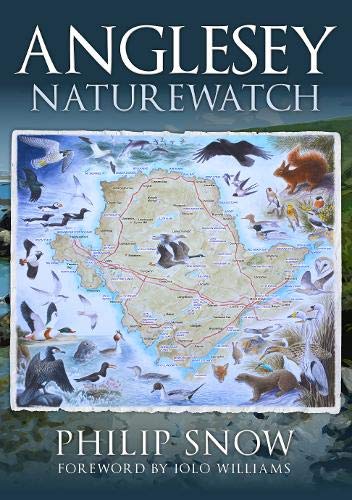 Book cover featuring a map of Anglesey surrounded by illustrations of local wildlife.