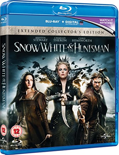 Blu-ray cover for Snow White and the Huntsman featuring the three main cast members.