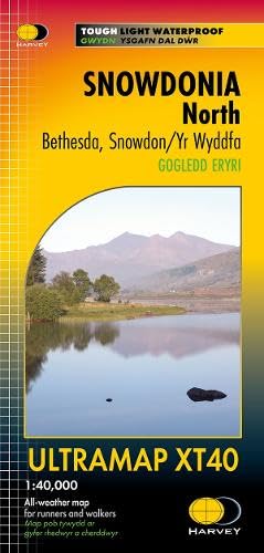 Harvey map cover: Snowdonia North, showing mountains and a lake.