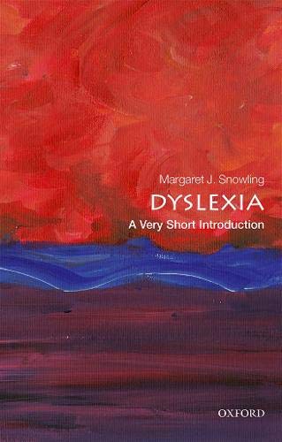 Book cover for "Dyslexia: A Very Short Introduction" with red abstract art.