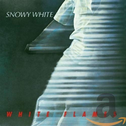 CD cover for Snowy White’s “White Flames” with abstract blue and white imagery.