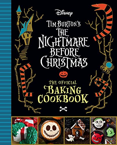 The Nightmare Before Christmas" baking cookbook cover with spooky illustrations and treats.