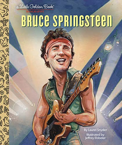 Cover of “Bruce Springsteen” Little Golden Book biography, illustrated portrait.