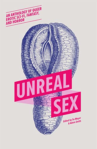 Book cover with blue floral illustration and bold red text: "Unreal Sex".