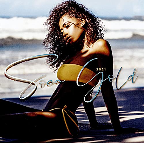 CD cover for “Soca Gold 2021” featuring a woman on a beach.