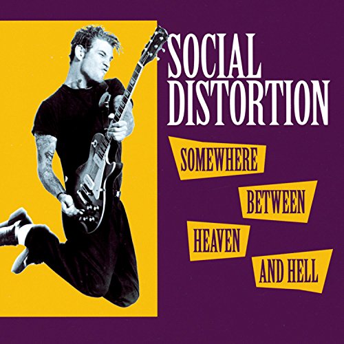 Social Distortion album cover: a guitarist in mid-performance on a yellow and purple background.