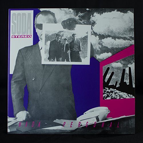 Vinyl cover featuring a man in a suit holding a photo of three men.