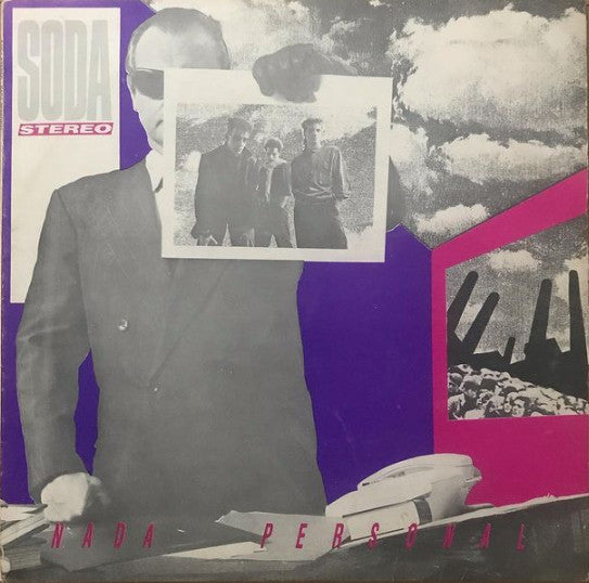 Soda Stereo’s “Nada Personal” vinyl album cover with band photo and collage.