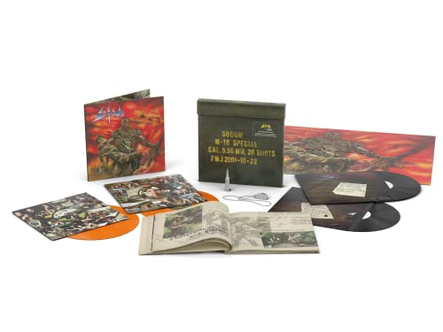 Sodom “M-16” 20th Anniversary boxset with vinyl records and merchandise.