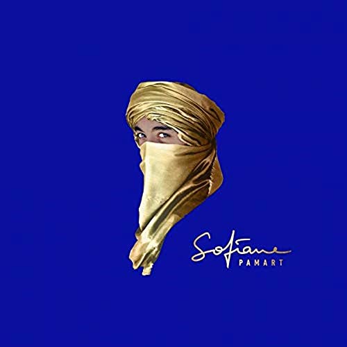 Golden veiled face with signature, album cover for Sofiane Pamart.