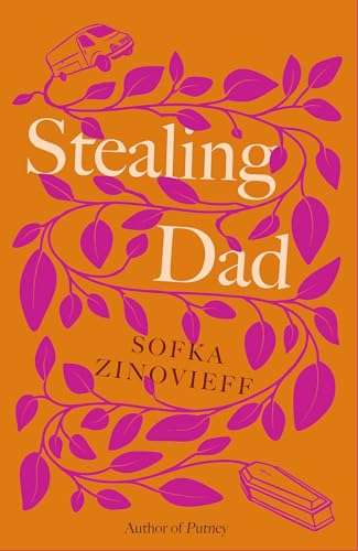 Book cover: "Stealing Dad" with floral vines and a car illustration.