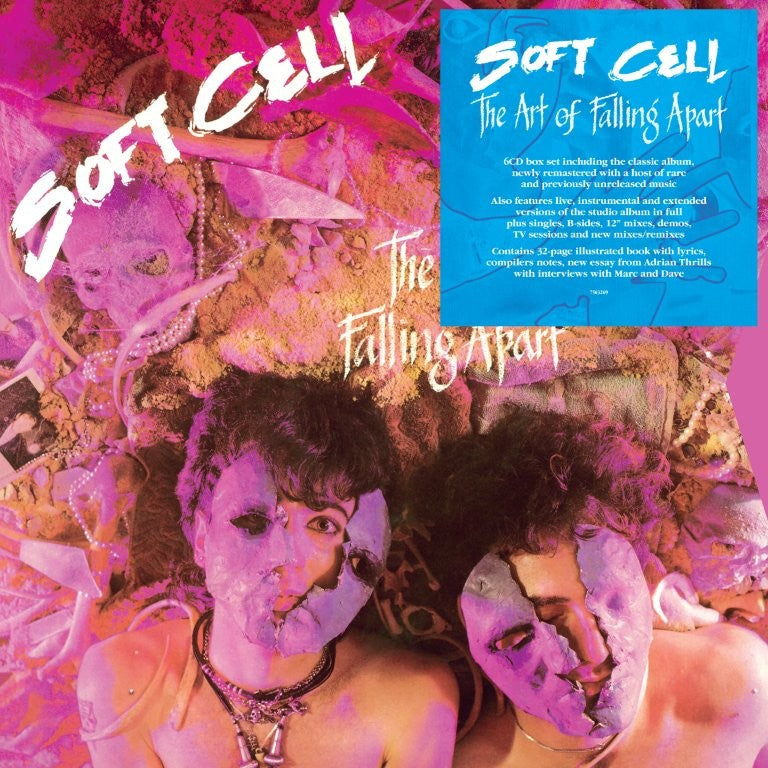 TwoC-D box set cover featuring two people wearing cracked white masks and pink lighting.