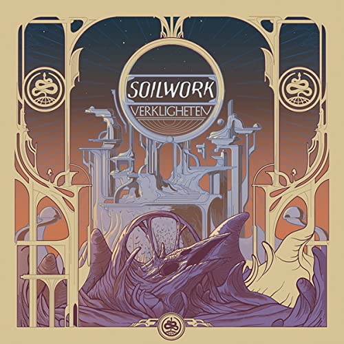 Soilwork album cover, "Verkligheten," featuring ornate art nouveau style imagery.